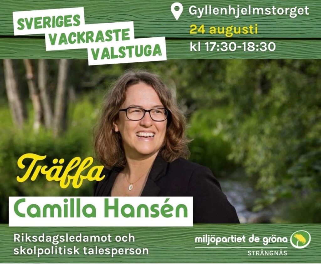 Ett porträtt av en glad Camilla Hansén.